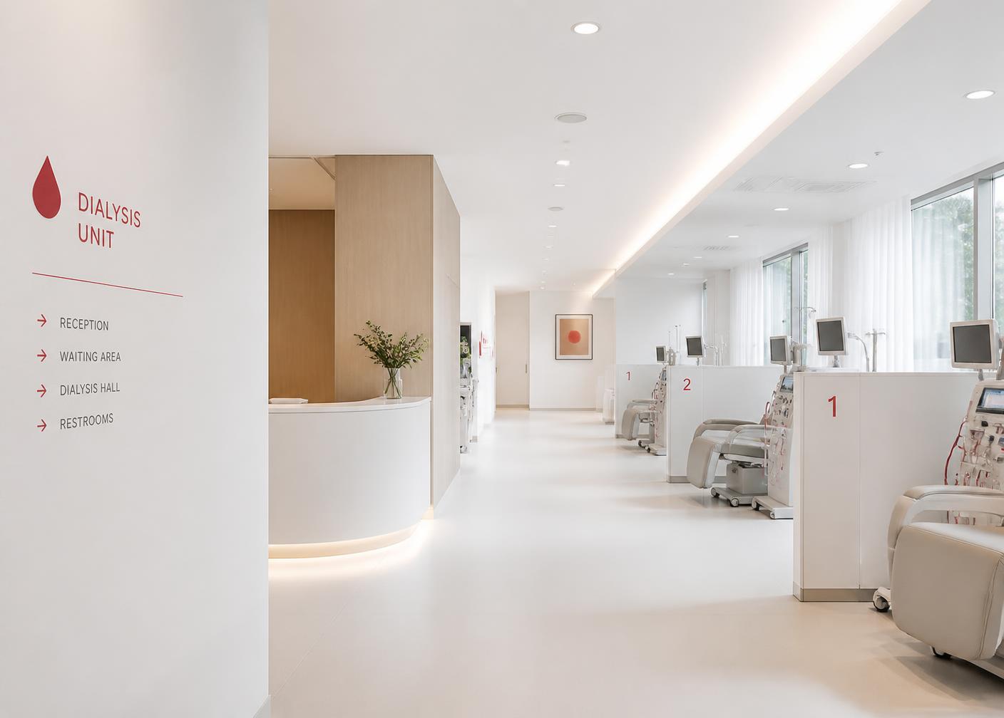 Modern dialysis unit interior
